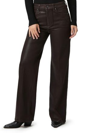 Paige Sasha Coated High Waist Wide Leg Jeans in Chrycfelxc at Nordstrom, Size 28