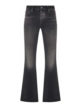 Haikure Washed Denim Flare Jeans With Pockets