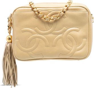 Chanel Borsa a tracolla Triple CC in pelle di agnello con nappina e catena 1994-1996 - Marrone