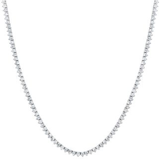Pompeii3 5.59Ct Diamond Tennis Necklace 3-Prong 14k White Gold 16 Lab Grown