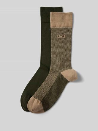 HUGO BOSS Strümpfe aus Baumwoll-Mix im 2er-Pack in Beige, Größe 39-42