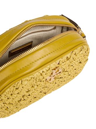 Tory Burch Womens Kira Crochet Logo Camera Bag Green > Shoulder