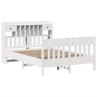 Berkfield Home Decorative Bed Frame without Mattress White 140x190 cm Solid Wood Pine
