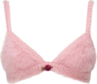 Alessandra Rich Top con ricamo - Rosa