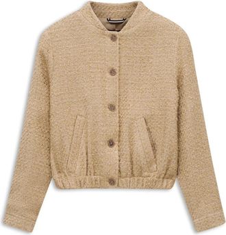 Bugatti Boucl&eacute; Blouson - Dames - Blazers - Beige - L - Katoen - Jassen