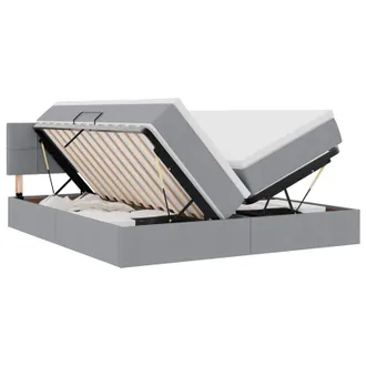 vidaXL Letto Con Contenitore Led E Materasso Grigio Chiaro Vidaxl