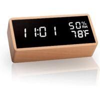 OEM Reloj Despertador Electr&oacute;nico De Madera Con 3 Alarmas - Crezuo