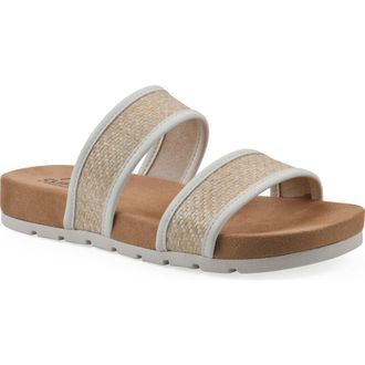White Mountain Tropical Slide Sandal in White Smooth at Nordstrom Rack, Size 6