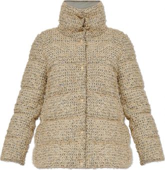Moncler Tweed donsjack Cochelle - Dames - Gewatteerde jassen - Beige - L - Tweed - Jassen