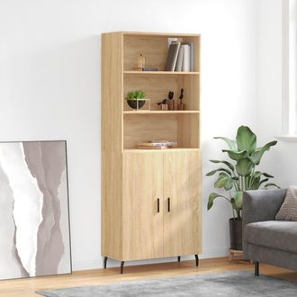 Berkfield Home Highboard Sonoma Oak 69.5x34x180 cm Engineered Wood in Brown