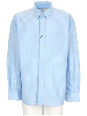 Sunflower New Base Striped Button-Up Cotton Shirt