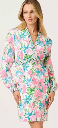 Lilly Pulitzer Phillipa V-Neck Stretch Dress In Resort White Viney Liney