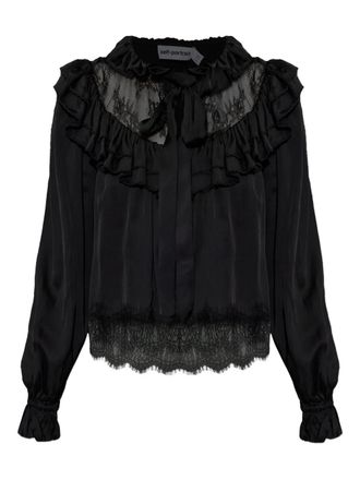 Self Portrait Blusa con ruches - Nero