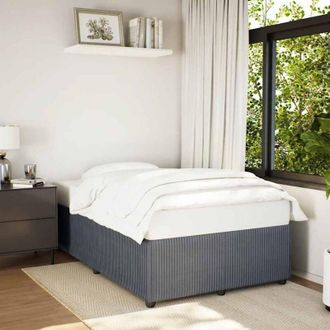 vidaXL Giroletto senza Materasso Grigio Scuro 120x190 cm Velluto - Vidaxl