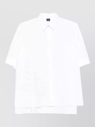 Fay shirt collared neck embroidered lace layered design