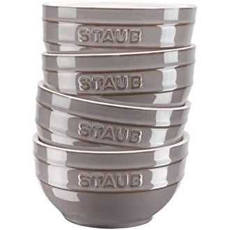 Zwilling Zwilling - Staub Juego De Cuencos De Cer&aacute;mica, 4 Piezas, Color Gris Envejecido, Cer&aacute;mica, 14 Cm, 0,7 Litros, Para Preparar Y Servir