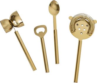 Foreside Home And Garden Set of 4 Bar Tools Brass Finish Metal in Gold at Nordstrom