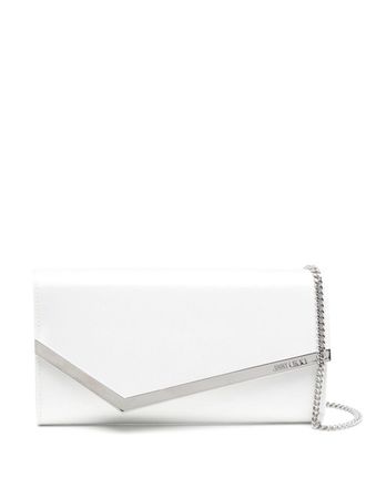 Jimmy Choo London Emmie satin clutch - Neutrals