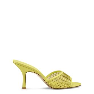Stuart Weitzman Bareitall Shine Slide 85 - Dames - Muiltjes - Geel - 39 1/2 EU - Schoenen