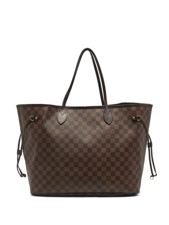 Louis Vuitton 2009 GM Neverfull checked coated-canvas tote bag - Brown