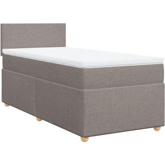 vidaXL Vidaxl - Cama Box Spring Con Colch&oacute;n Tela Gris Taupe 100x200 Cm