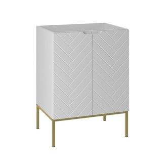 Petits Meubles Mueble bajo lavabo 60cm 2 puertas paneles de melamina y mdf blanco