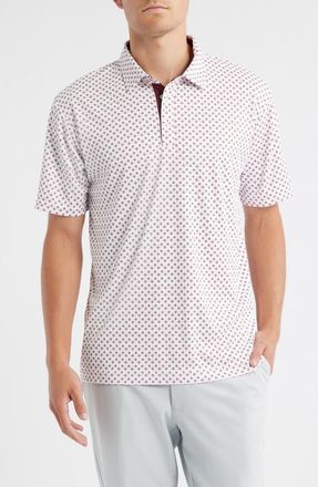 Swannies Hazelwood Modern Fit Foulard Print Performance Golf Polo in Maroon at Nordstrom, Size Xx-Large