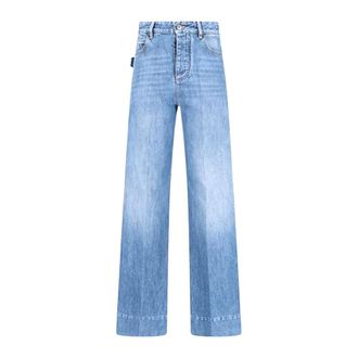 Bottega Veneta Wide Leg Jeans - Dames - Loose Fit Jeans - Blauw - 2XS - Katoen - Jeans