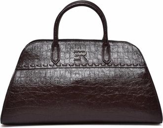 Ermanno Scervino Brown Polyurethane Crocodile Handbag