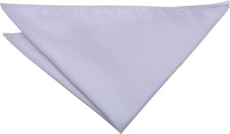 DQT Plain Twill Wedding Pocket Square Handkerchief - Glacier Grey