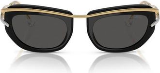 Swarovski 52mm Pillow Sunglasses in Black at Nordstrom