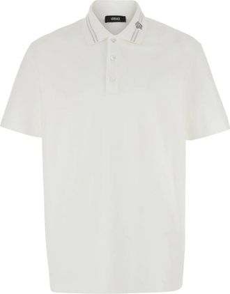 Versace Medusa Embroidery Polo Shirt - Heren - Polos - Wit - S - Katoen - Tops