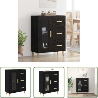 vidaXL Credenza moderna - Credenza Rovere Nero 69,5 x 34 x 90 cm Legno multistrato