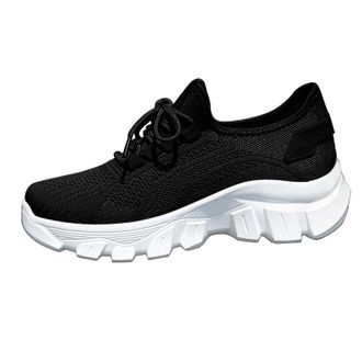 Generic Black Shoes Women Sneakers Women Wide Fit Orthopedic Trainers Arch Support Running Shoes Lightweight Breathable Mesh Walking Trainer Fashion Non Slip 