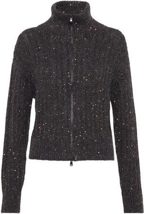 Brunello Cucinelli Dazzling rib cardigan in Anthracite at Nordstrom, Size 3X-Large Eu