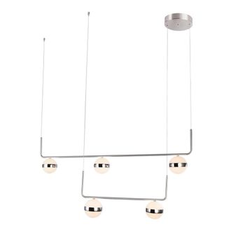 Netlighting Lovest Bar Pendant Ceiling Light Nickel Matt 5x LED 3000K in Grey