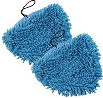 OEM Fundas De Repuesto Duraderas Para Almohadillas De Mopa De Vapor - Pa&ntilde;os Triangulares De Microfibra Color Coral - Lavables - 2 Piezas Azules