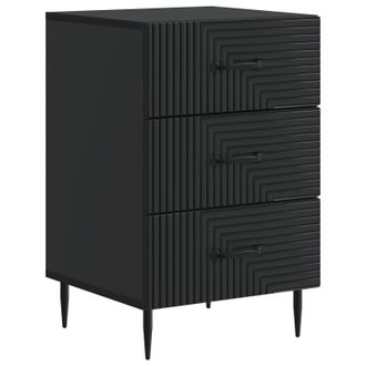 vidaXL Armario De Noche Negro 43 X 41 X 66,5 Cm Madera De Ingenier&iacute;a Vidaxl