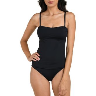 La Blanca Island Goddess Bandeau Tankini in Black at Nordstrom, Size 10