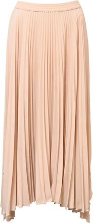 Theory Pleated Midi Skirt in Nude Viscose