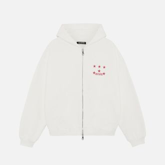 Duke + Dexter Duke + Dexter, Mens CB Last Temptation White Zipped Hoodie, Size XXL