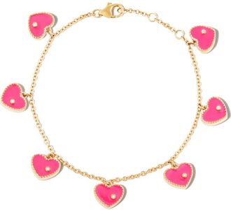 Yvonne Léon 9K Gold Diamond Heart Bracelet - Womens - 9kt Yellow Gold