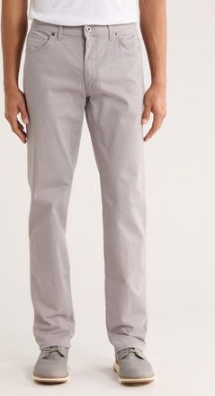 Brax Cadiz Marathon Cotton Stretch Twill Straight Leg Pants in Silver at Nordstrom, Size 38 X 34
