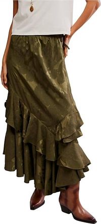 Free People Autumn Promenade Jacquard Floral Maxi Skirt In Adventurer