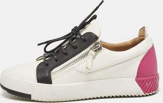 Giuseppe Zanotti White/black Leather Frankie Low Top Sneakers