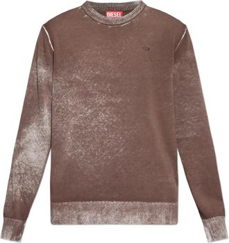 Diesel K-Laurent Wollen coltrui - Heren - Ronde hals truien - Bruin - XL - Wol - Truien & Vesten