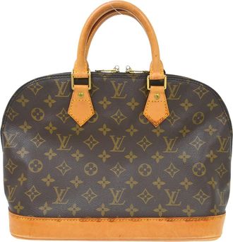 Louis Vuitton Alma Handbag Monogram Canvas Brown Canvas Handbag (Pre-Owned)