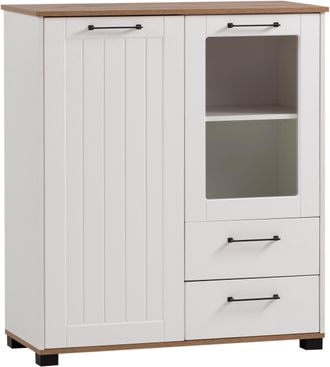 Schildmeyer Highboard »Jelda, Breite 99 cm« Fronten in Landhausoptik, Tür rechts mit Glaseinsatz