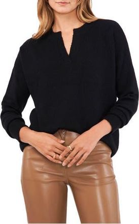 Vince Camuto Drop Shoulder V-Neck Sweater in Rich Black at Nordstrom Rack, Size X-Small