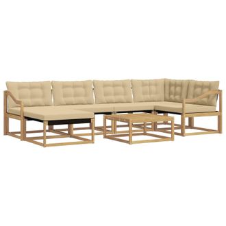 vidaXL Conjunto De Sof&aacute;s De Exterior 7 Pcs Y Beige 79 X 79 X 37 Cm Vidaxl